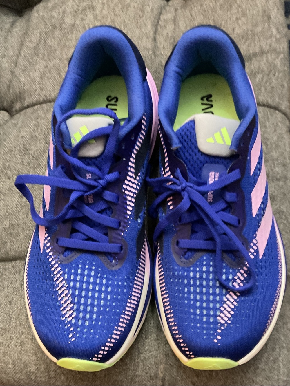 adidas Women's Royal Blue and Light Pink Running Sneakers